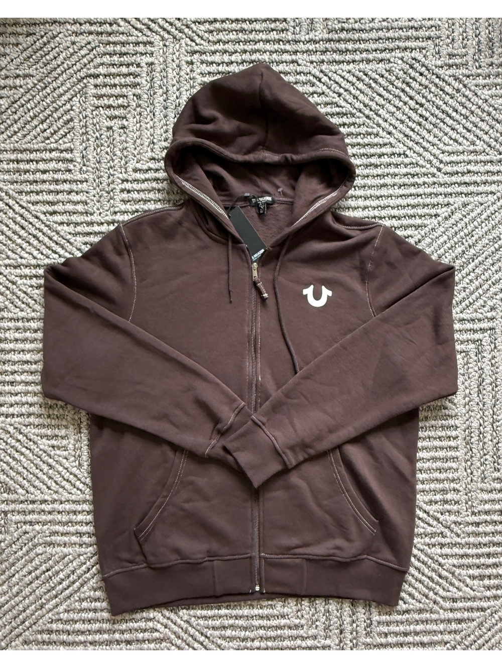 NWT True Religion Buddha Seal Zip Hoodie size XL